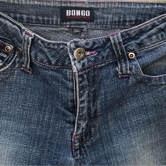 Vintage BONGO Authentic Boot Cut Jeans w/ Hot Pink Stitching - Picture 2 of 9